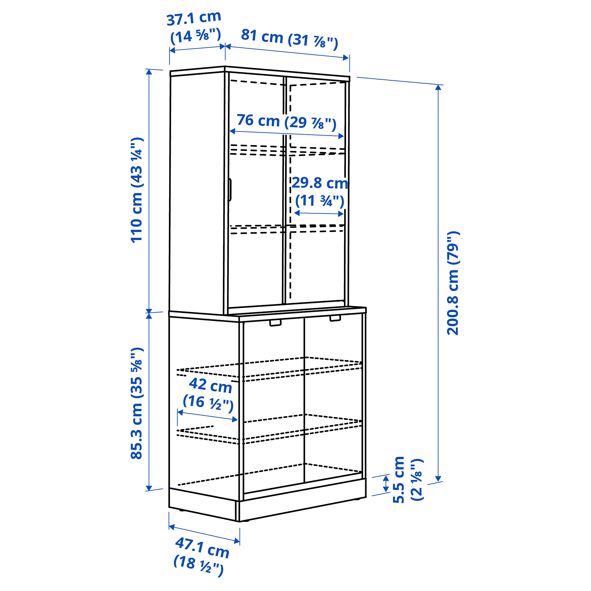 TONSTAD storage combination w sliding doors