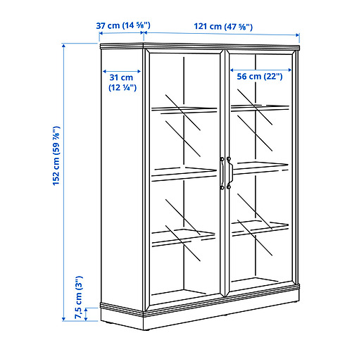LANESUND glass-door cabinet