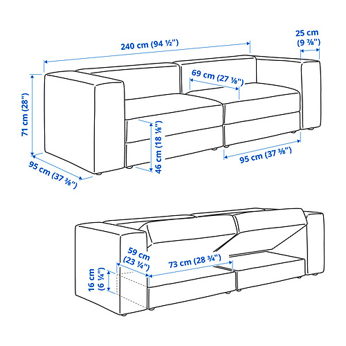 JÄTTEBO 3-seat modular sofa