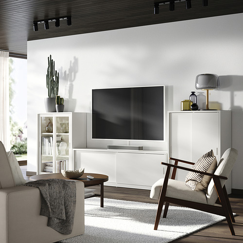 TONSTAD TV/storage comb with sliding doors