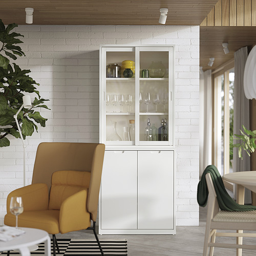 TONSTAD storage comb w sliding glass doors