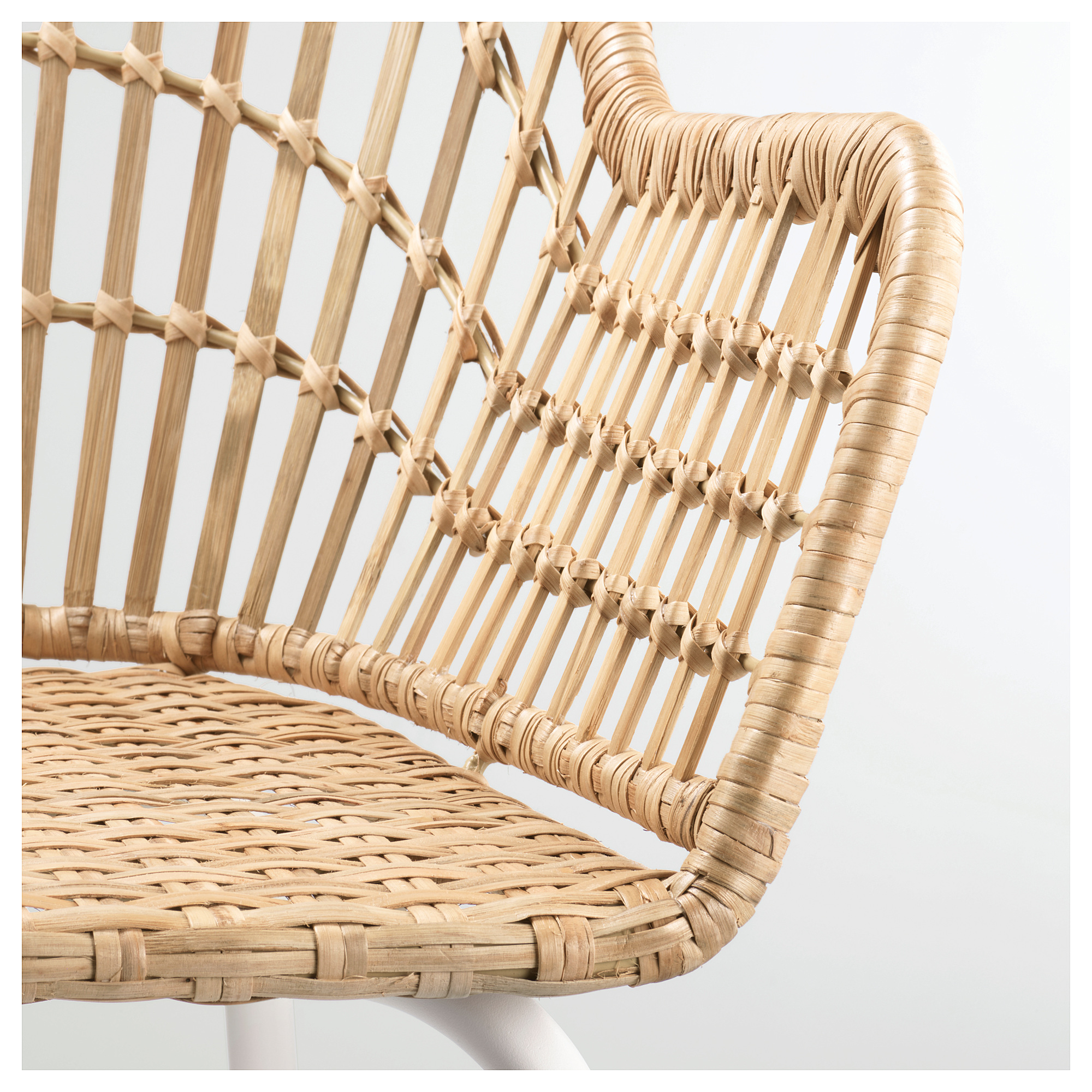 NILSOVE chair with armrests, rattan/white IKEA Hong Kong and Macau