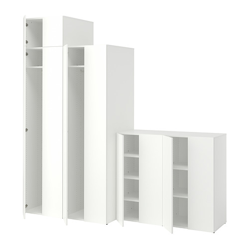 LASTARE - wardrobe combination, white/with height extension unit, 240x62x236 cm | IKEA Hong Kong and Macau - PE997600_S4