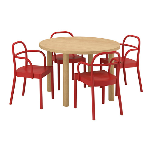 STOCKHOLM 2025/STOCKHOLM 2025 table and 4 chairs with armrests