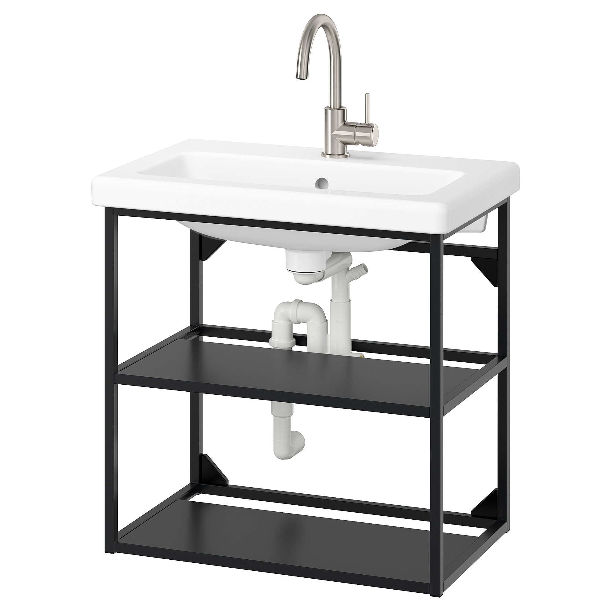 TVÄLLEN/ENHET open wash-stand with 2 shelves