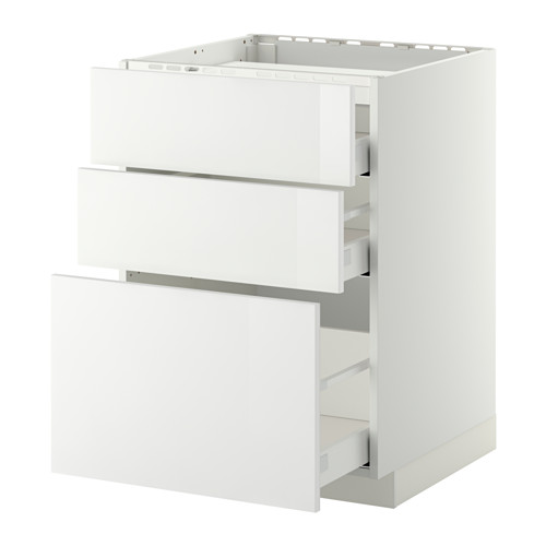 METOD/MAXIMERA base cab f hob/3 fronts/3 drawers