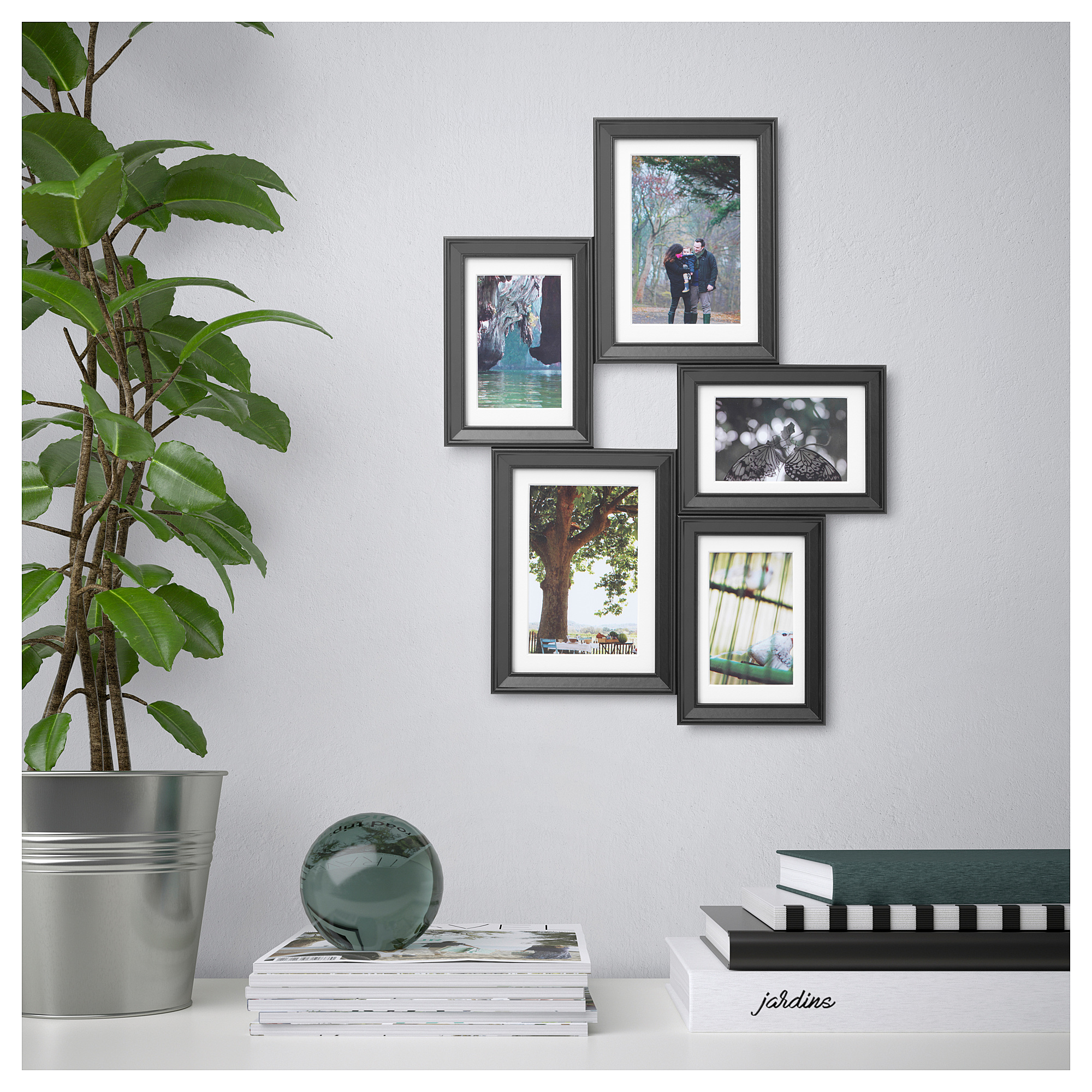 KNOPPÄNG collage frame for 5 photos, black IKEA Hong Kong and Macau