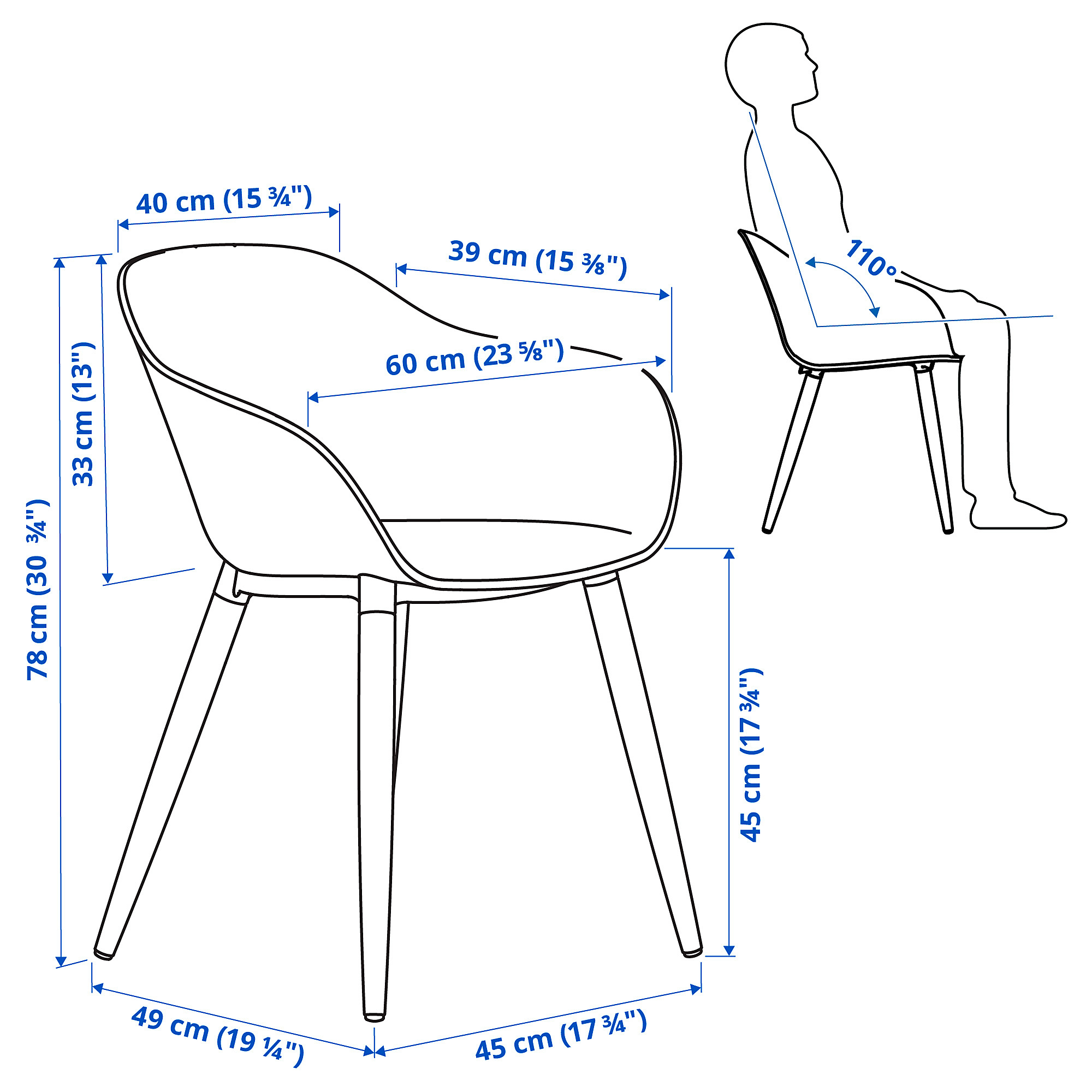 GRÖNSTA/STRANDTORP table and 4 chairs with armrests