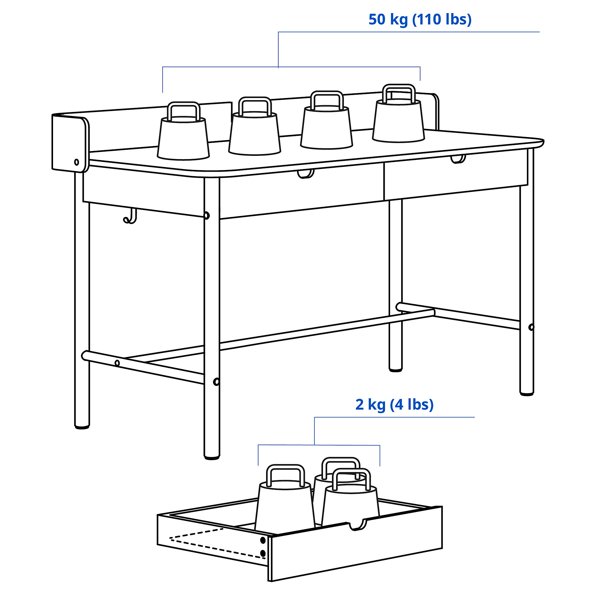 IKEA RIDSPÖ ナチュラルオークデザインデスク 140x70cm RIDSPÖ desk