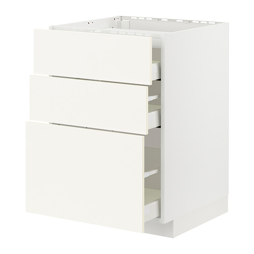 METOD/MAXIMERA base cab f hob/3 fronts/3 drawers