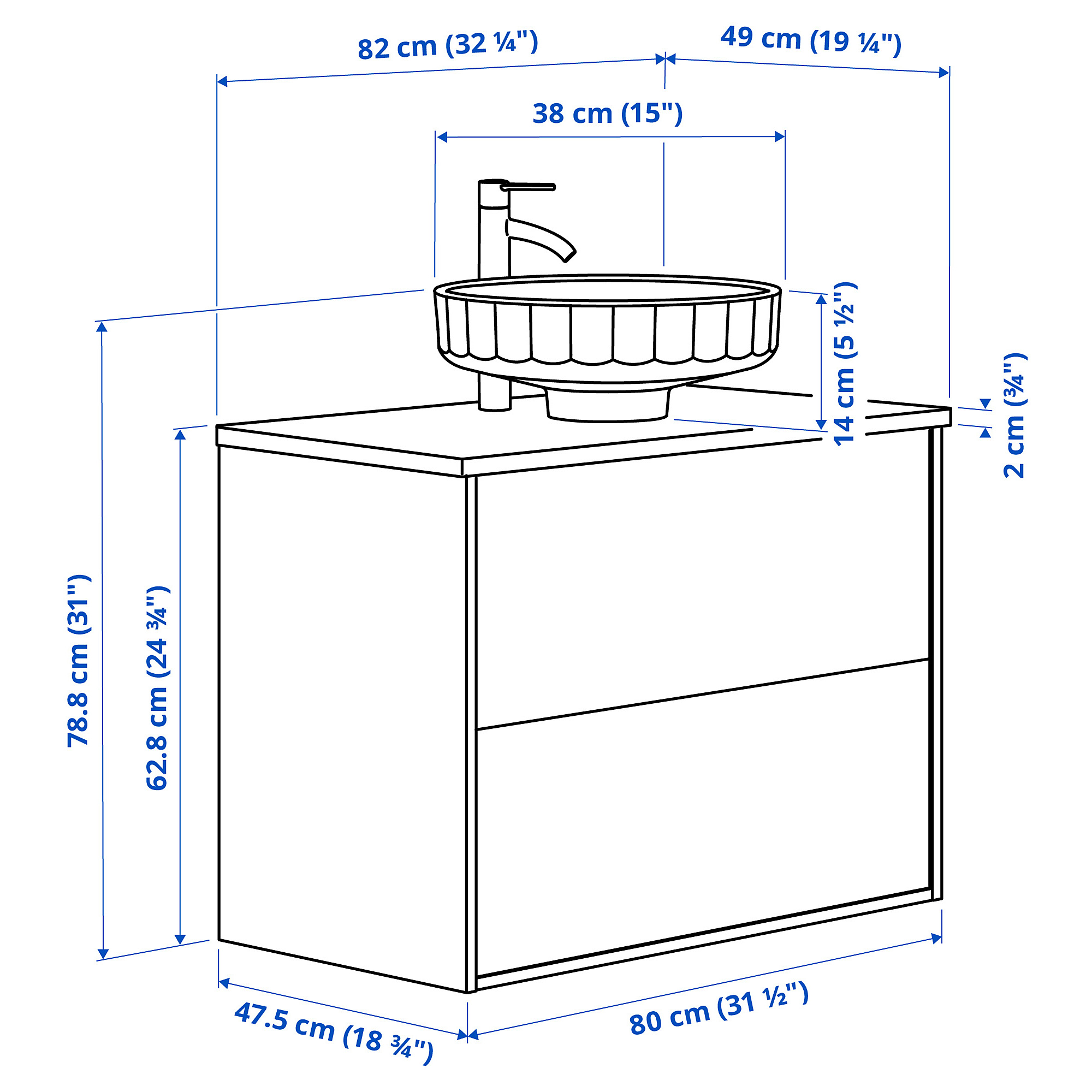LERSJÖN/ÄNGSJÖN wash-stnd w drawers/wash-basin/tap