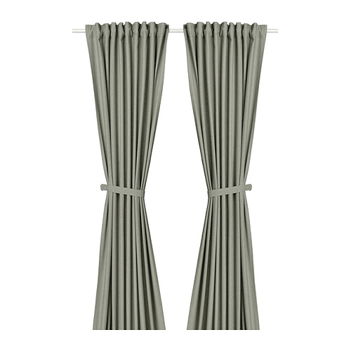 LENDA curtains with tie-backs, 1 pair