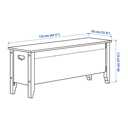 OMMJÄNGE bench with storage