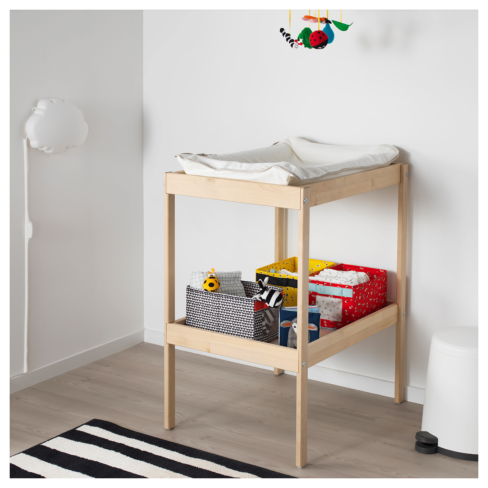 baby change table storage baskets