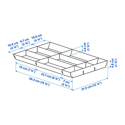 UPPDATERA adjustable organiser for drawer