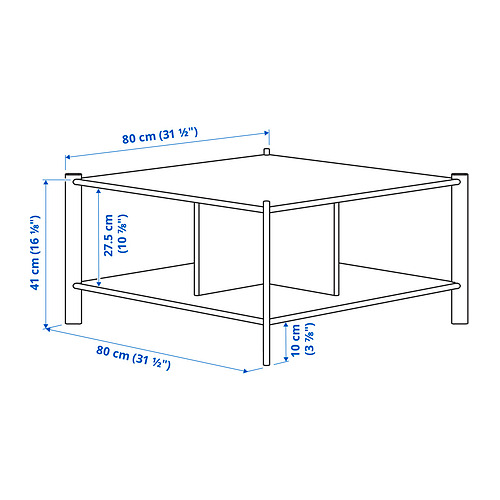 HEMNES white white stain, Coffee table, 90x90 cm - IKEA