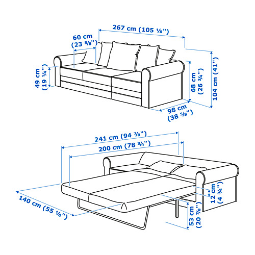 GRÖNLID 3-seat sofa-bed