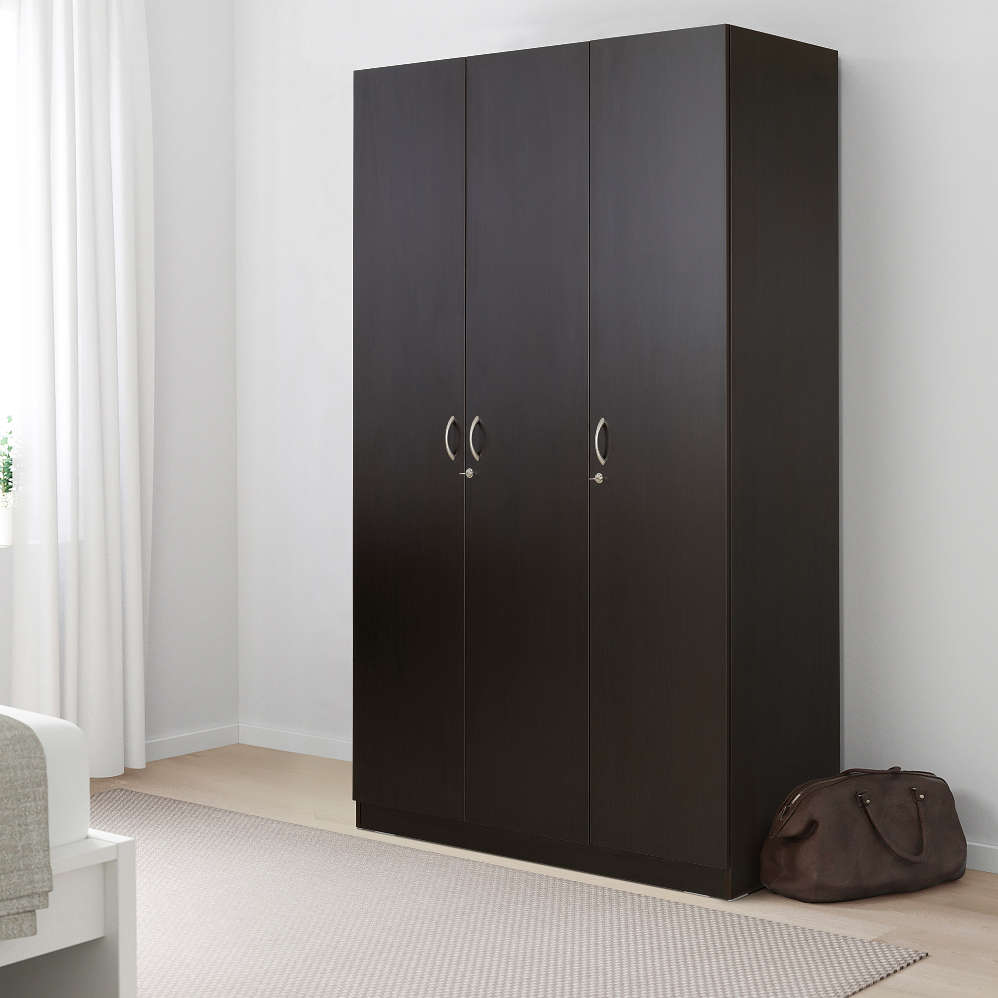 NODELAND wardrobe with 3 doors, blackbrown IKEA Hong Kong and Macau