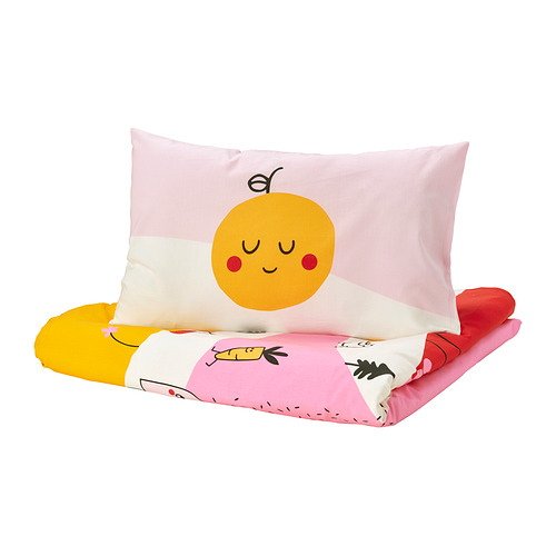 GRÖNFINK duvet cover 1 pillowcase for cot