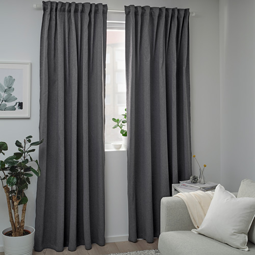 BLÅHUVA block-out curtains, 1 pair