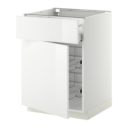 METOD/MAXIMERA base cab w wire basket/drawer/door