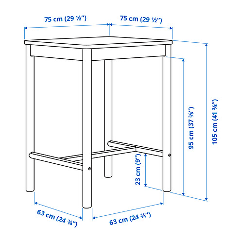 RÖNNINGE/RÖNNINGE bar table and 2 bar stools