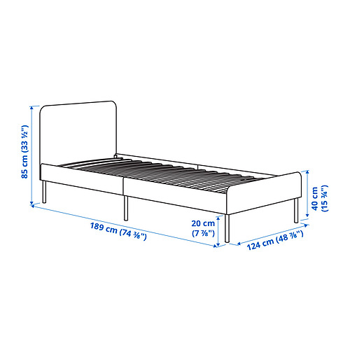 SLATTUM upholstered bed frame