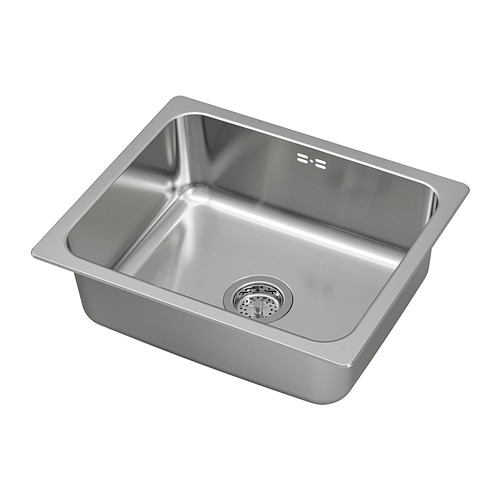 HILLESJÖN inset sink, 1 bowl