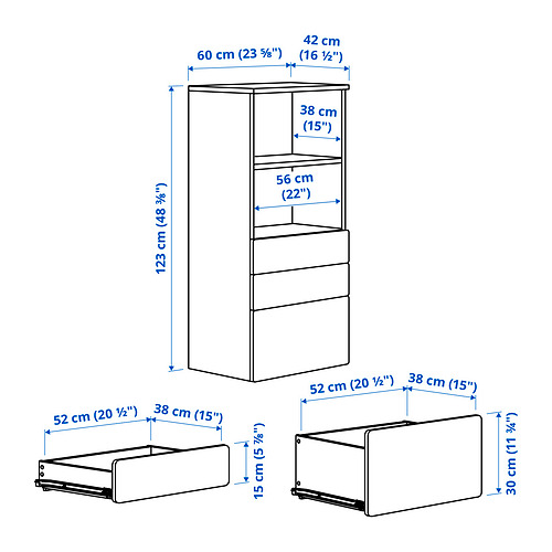 PLATSA/SMÅSTAD bookcase