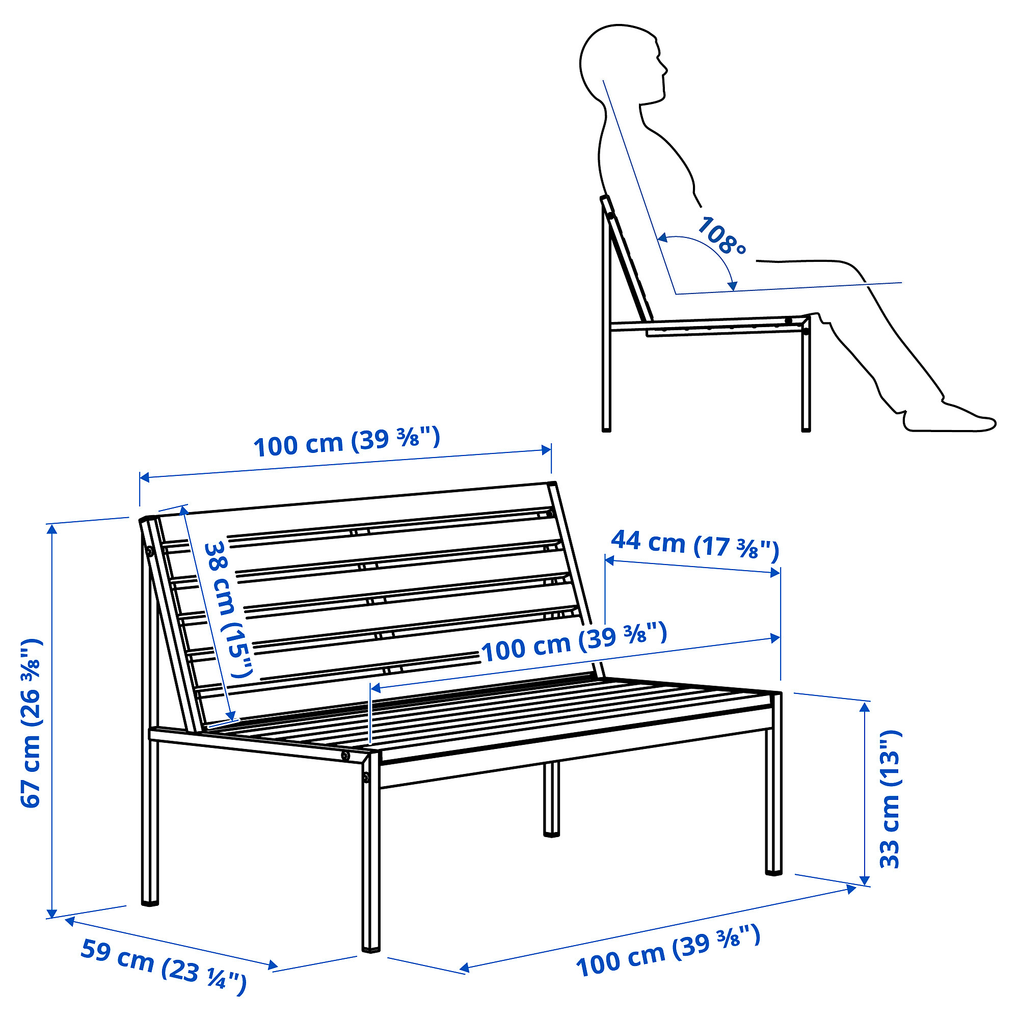 JOLPEN 2-seat sofa, outdoor