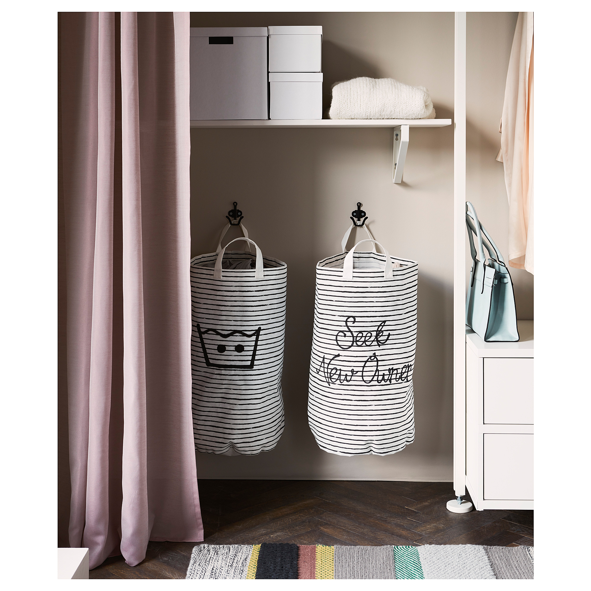 KLUNKA laundry bag, white/black IKEA Hong Kong and Macau