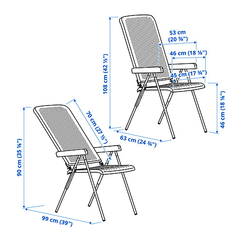 TORPARÖ table+4 reclining chairs, outdoor