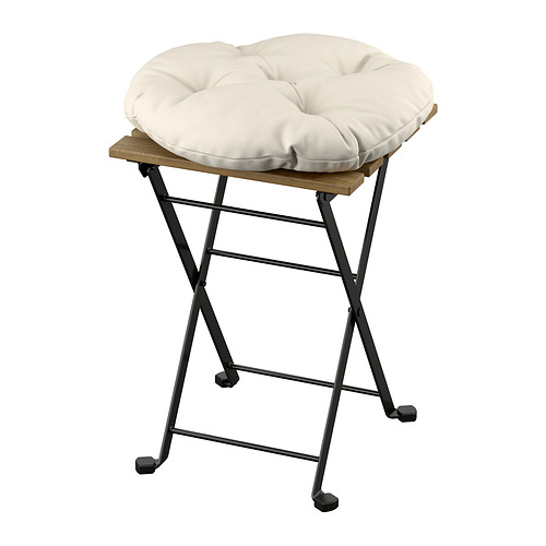 TÄRNÖ - stool, outdoor, folding black/light brown stained/Kuddarna light grey-beige, 39x79 cm | IKEA Hong Kong and Macau - PE998617_S4