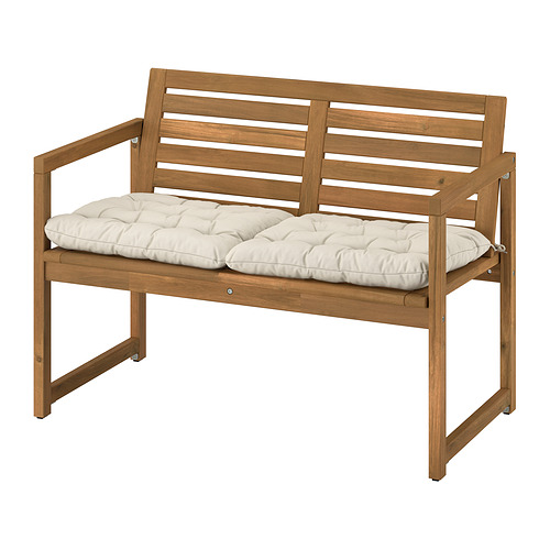 NÄMMARÖ - 長凳連椅背/椅墊, 染淺褐色/Kuddarna 淺灰米黃色 | IKEA 香港及澳門 - PE998635_S4