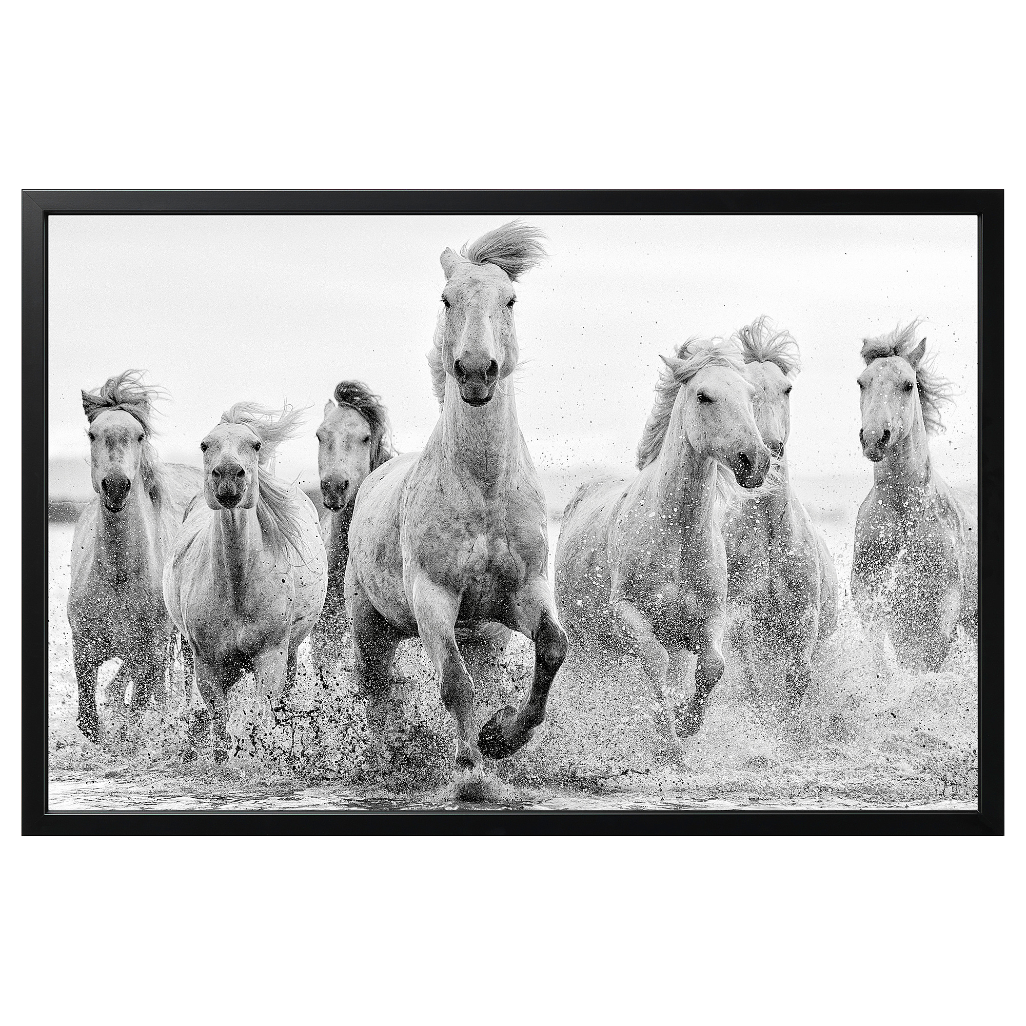 BJÖRKSTA - picture with frame, horses at the water´s edge