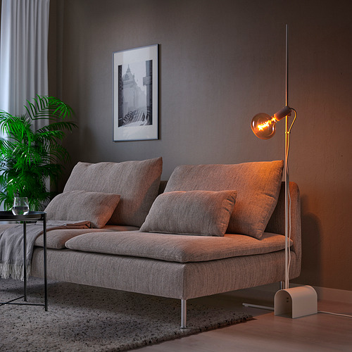 HÅRSLINGA/MOLNART floor lamp with light bulb