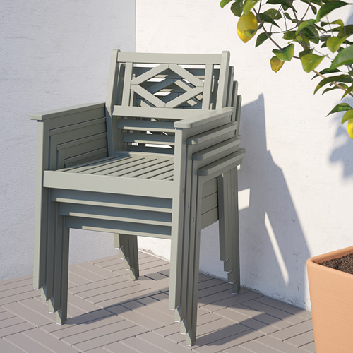 BONDHOLMEN table+4 chairs w armrests, outdoor