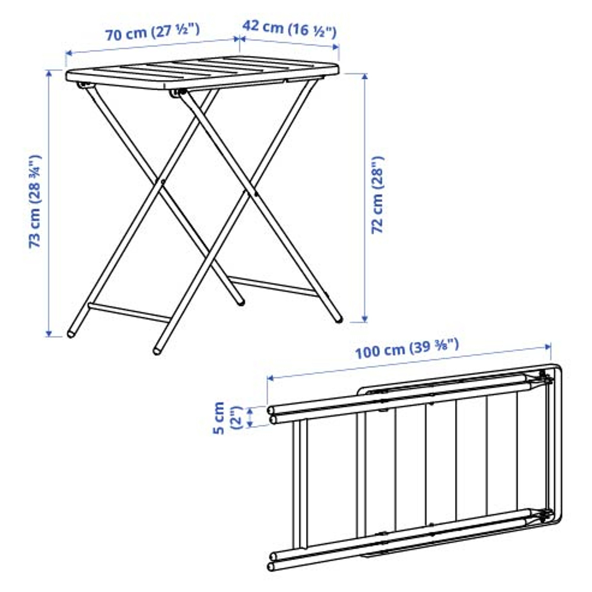TORPARÖ table and 2 folding chairs, outdoor