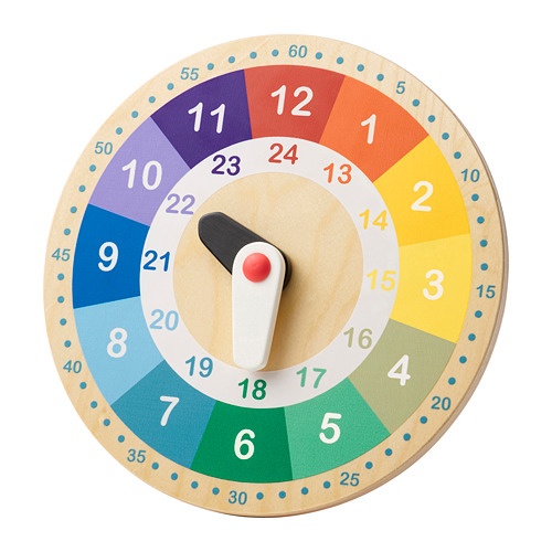 UNDERHÅLLA educational wooden clock