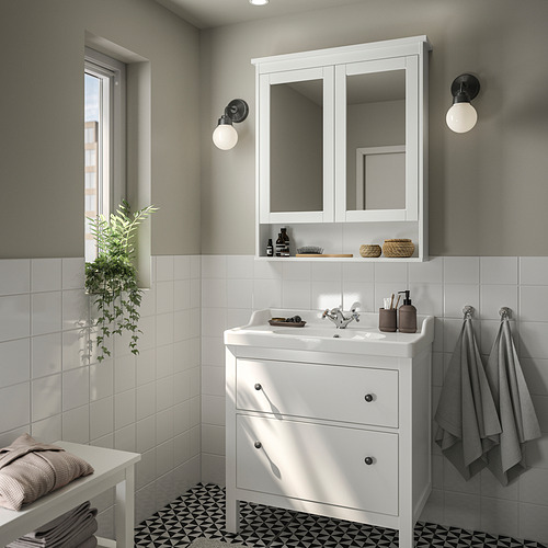 RUTSJÖN/HEMNES wash-stnd w drawers/wash-basin/tap