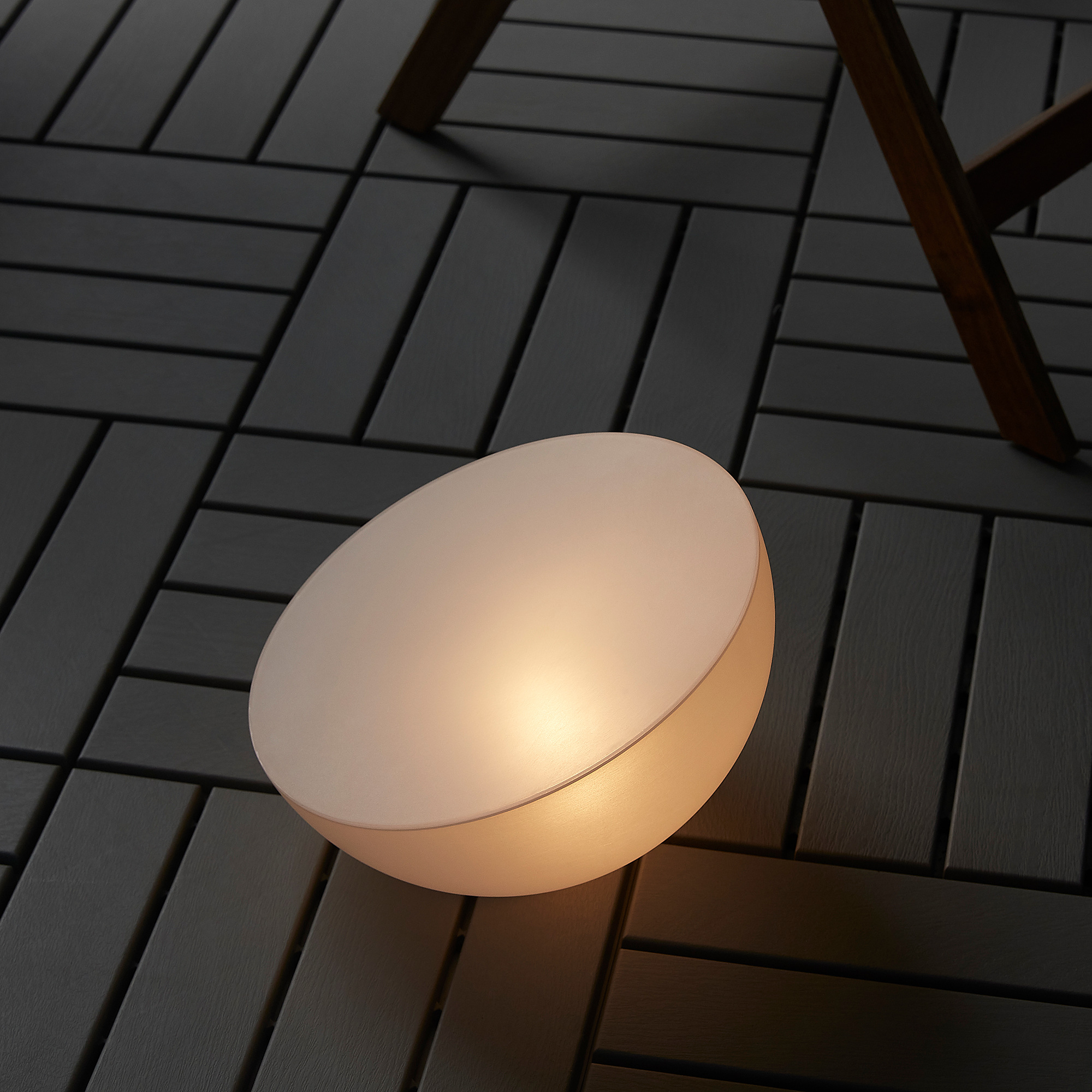 SOLVINDEN LED solarpowered lighting, outdoor/half globe white IKEA