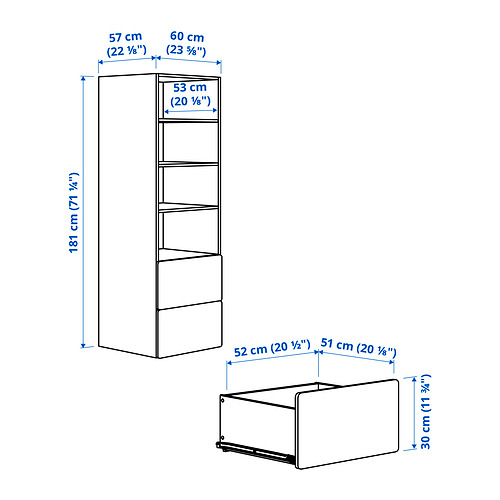 PLATSA/SMÅSTAD bookcase