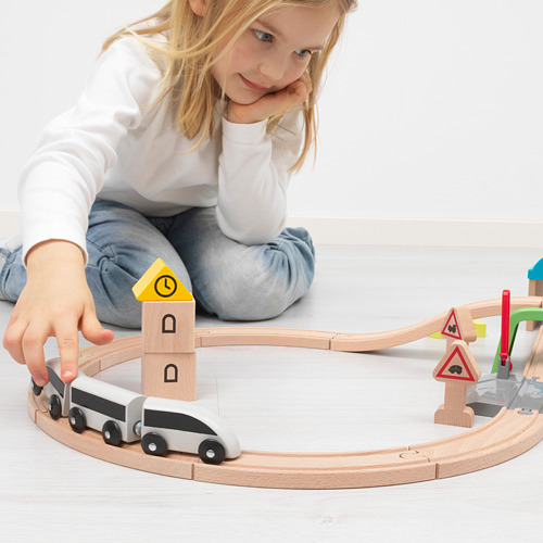 LILLABO 火車玩具組合，45件套裝