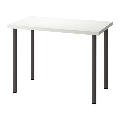 ADILS/LINNMON desk, 100x60x73cm, white/dark grey
