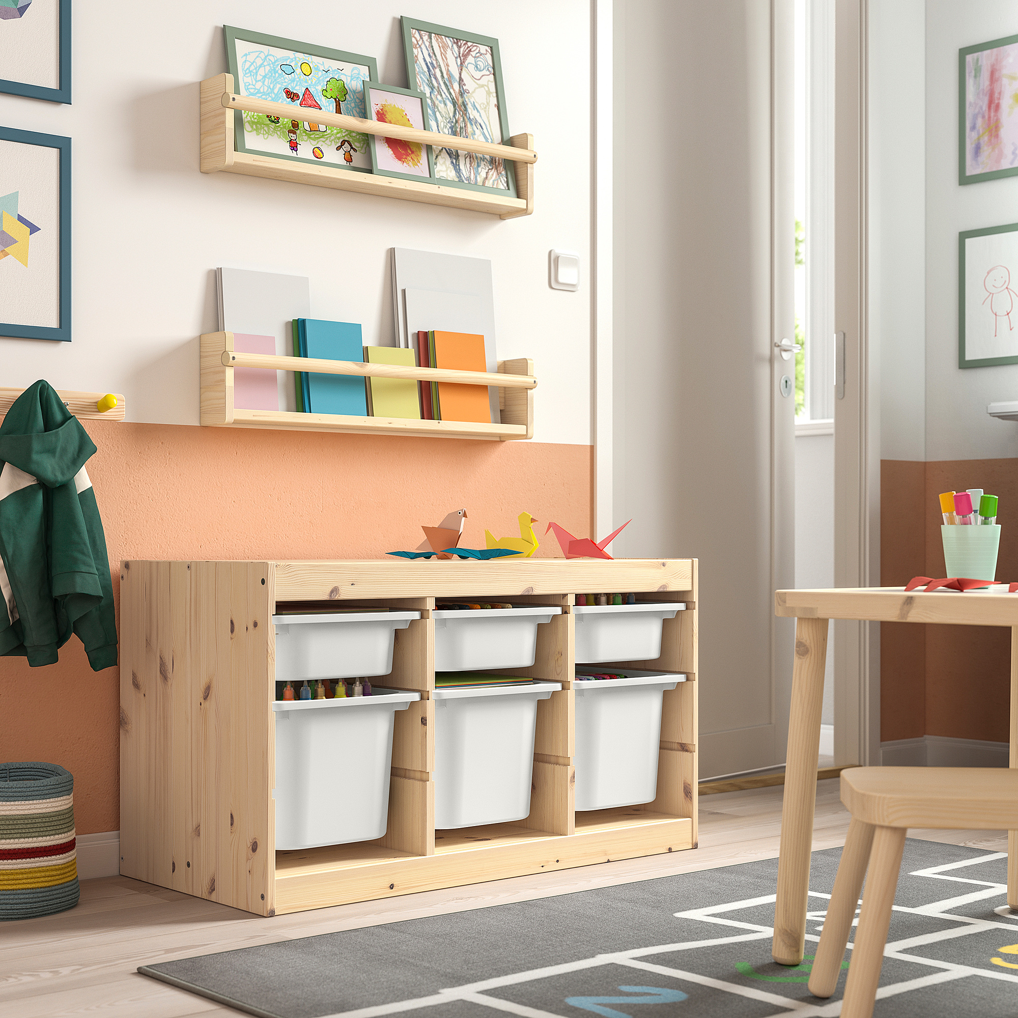 TROFAST storage combination with boxes