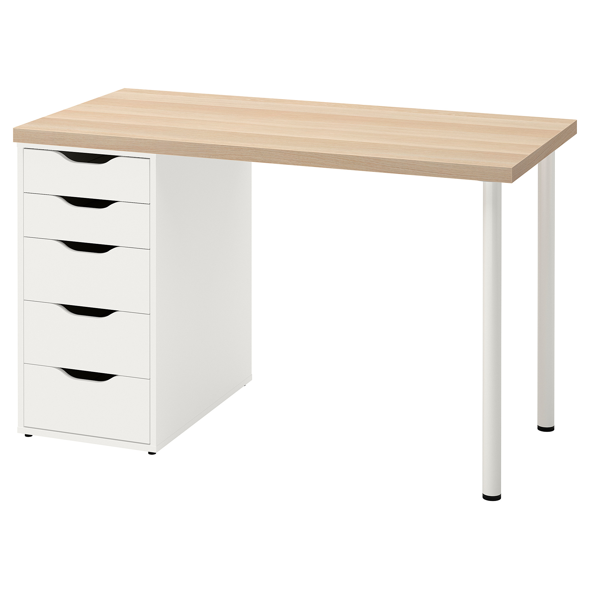 ALEX LAGKAPTEN desk white stained oak effect white 120x60 cm