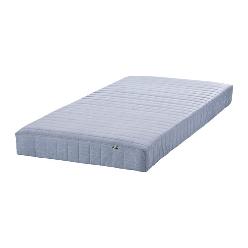 VADSÖ spring mattress, extra firm/light blue, single