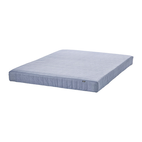 VADSÖ spring mattress, extra firm/light blue, double