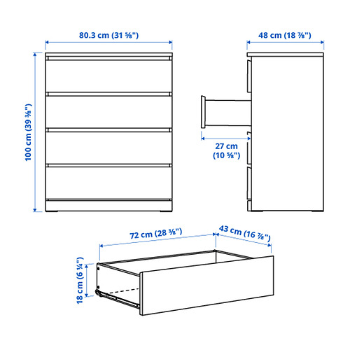 MALM chest of 4 drawers