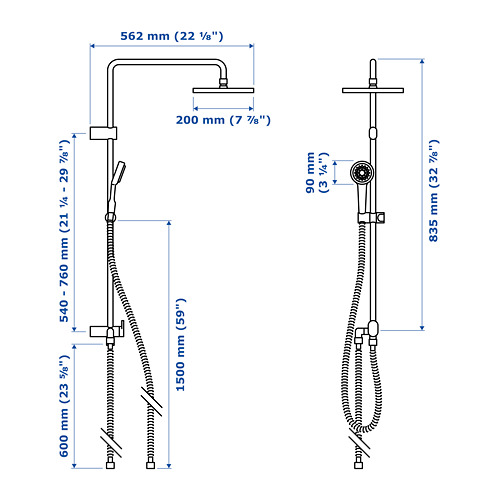 BROGRUND head/handshower kit with diverter